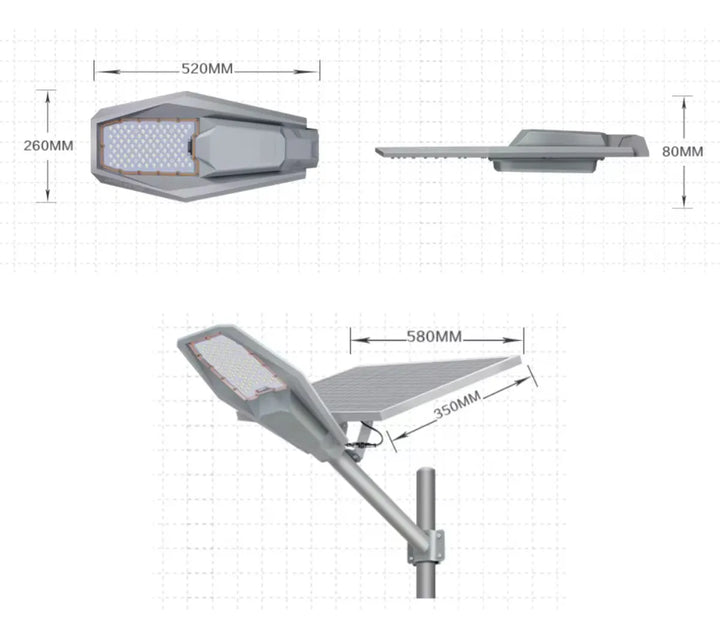 ForceSolar Pro LED — Luminária Solar Pública de Potência Elevada 400w